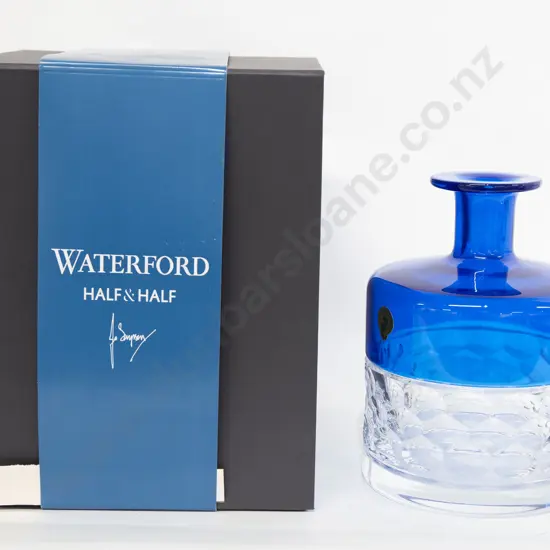 Waterford Half & Half Vase Blue