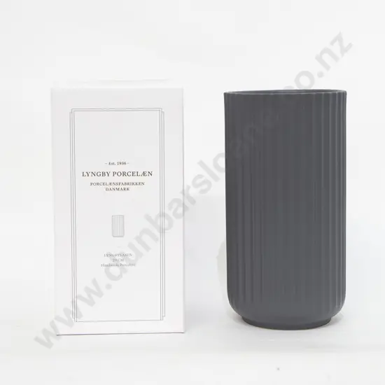 Lyngby Porcelaen Dark Grey Vase