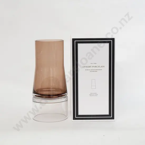 Lyngby Porcelaen "Joe Colombo" 2-in-1 Burgundy/Clear Glass Vase - Large