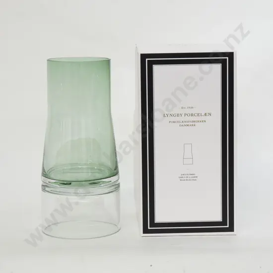 Lyngby Porcelaen "Joe Colombo" 2-in-1 Green/Clear Glass Vase - Large