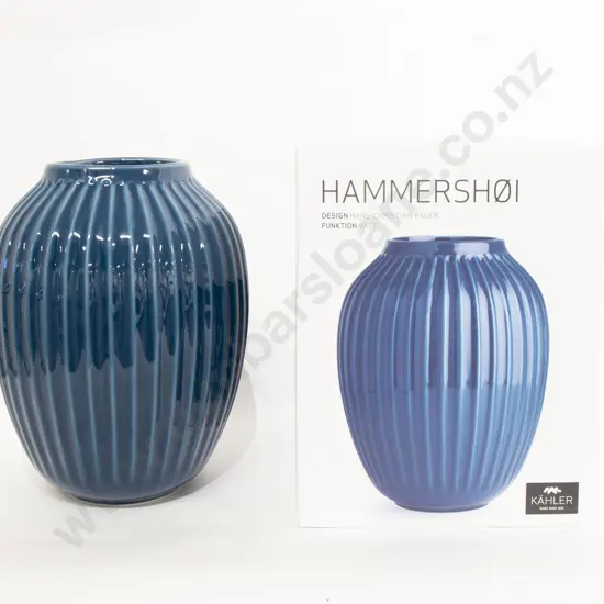 Kahler Large "Hammershoi" Blue Coloured Vase