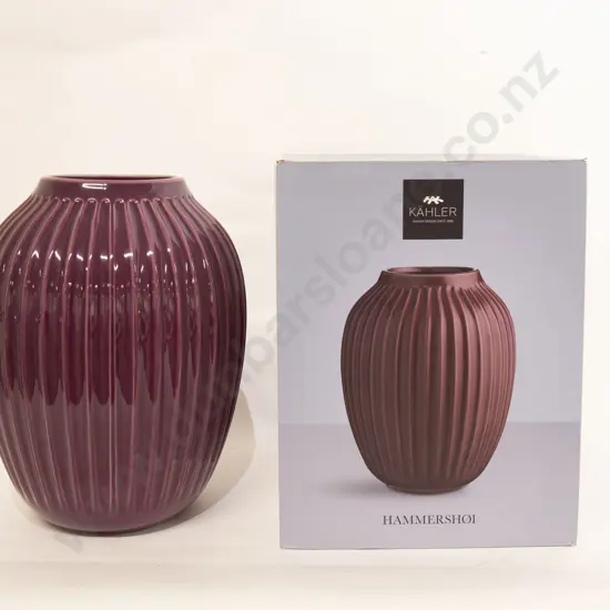 Kahler Large "Hammershoi" Plum Coloured Vase