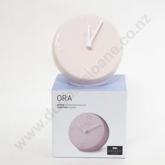 Kahler "Ora" Rose Coloured Table Clock