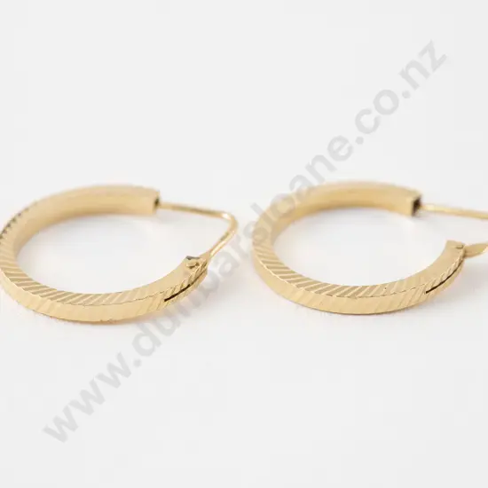 Pair 18ct Hoop Earrings