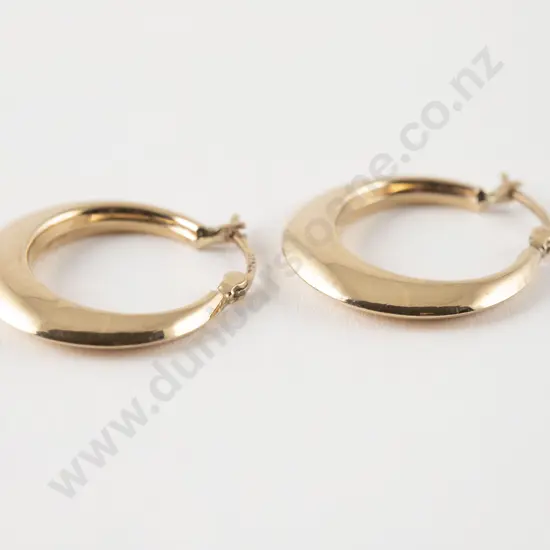 Pair 9ct Hoop Earrings
