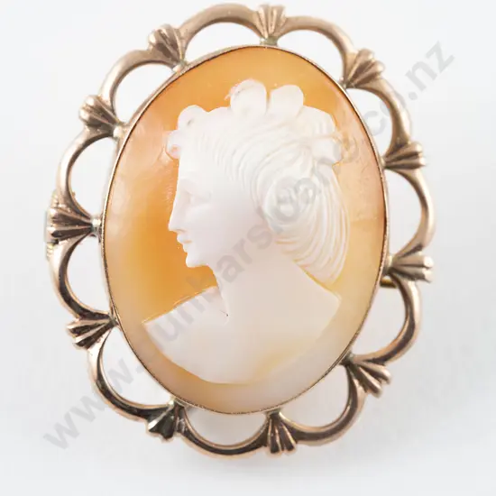 9ct Portrait Cameo Brooch