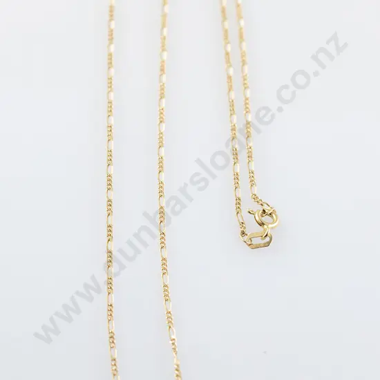 18ct Fine Mixed Curb Link Neck Chain