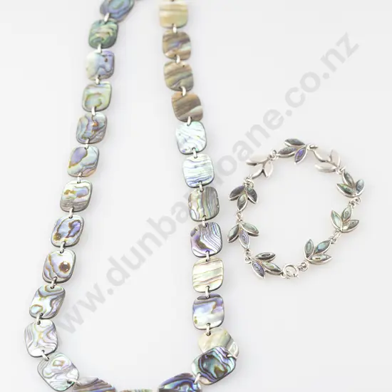 NZ Paua Necklace & SS Paua Bracelet