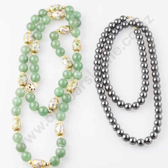 Aventurine and Cloisonné Bead Necklace