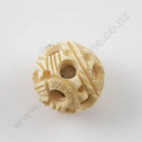 Carved Ivory Puzzle Ball Pendant