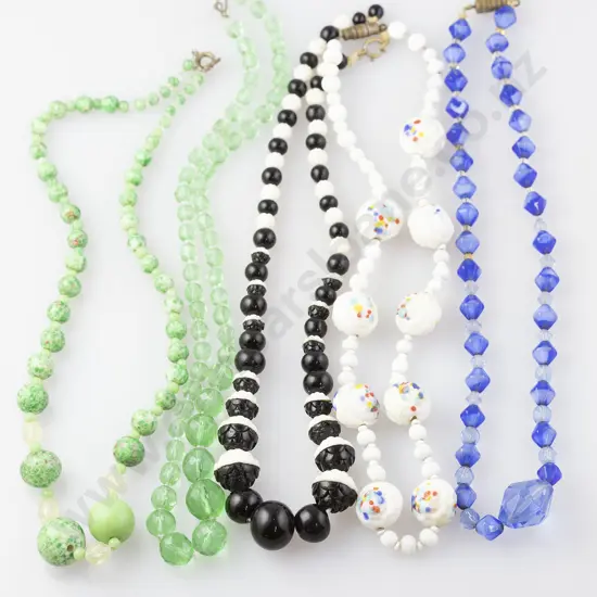Five Vintage Bead Necklaces