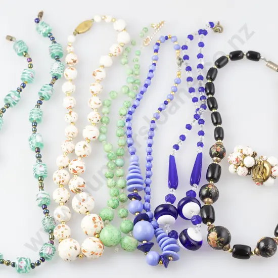 Six Vintage Bead Necklaces