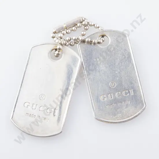 Pair Italian .925 Gucci Dog Tags