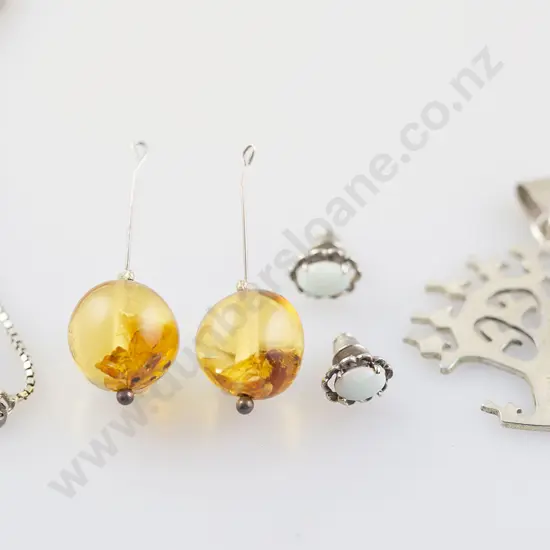 .925 Silver Crystal Cross on Chain