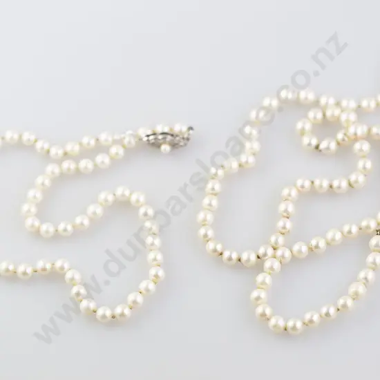 Two Single Strand Uniform Cultured Pearl Necklaces