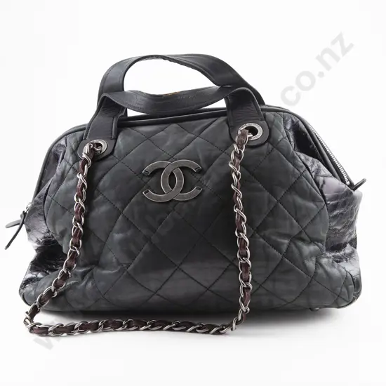 Vintage Chanel Quilted Iridescent Leather Shoulder Bag