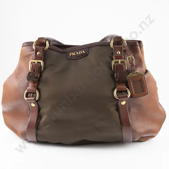 Prada Canvas and Leather Handbag