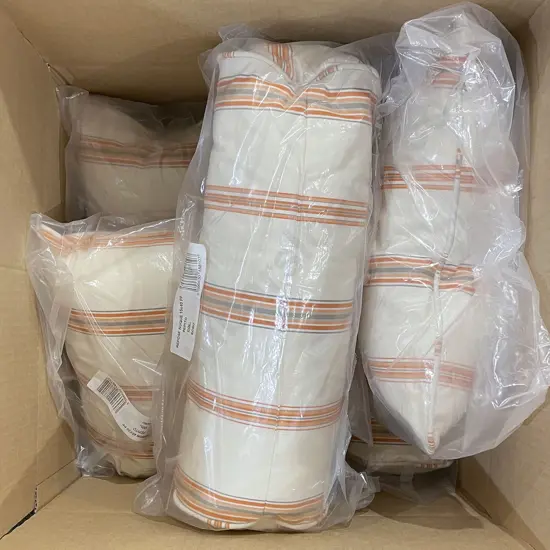 Five Couch Cushions and Three Matching Rolls