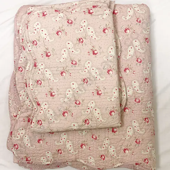 Queen Quilted Bedcover and Two Pillow Slips