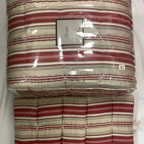 Red and Grey Stripe Double Iderdown and Cushion Cover