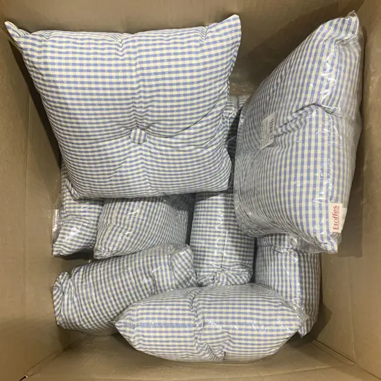 Nine Small Single Buttoned Couch Cushions