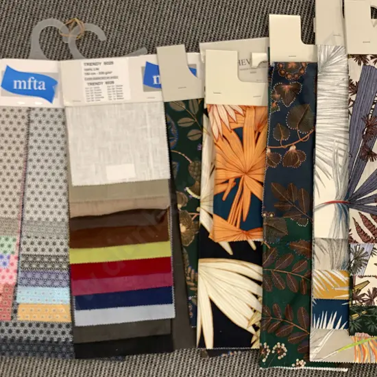 Seven Hangered Fabric Samples