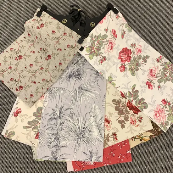Nine Hangered Fabric Samples