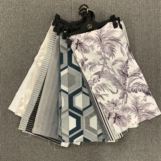 Eight Hangered Fabric Samples