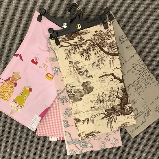 Seven Hangered Fabric Samples