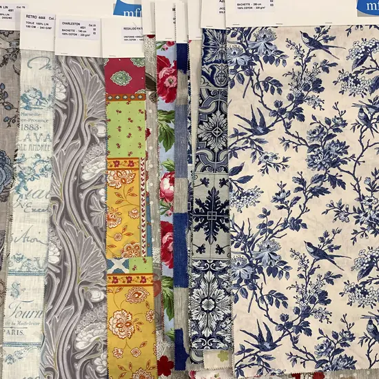 15 Hangered Fabric Samples