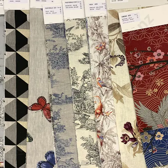 14 Hangered Fabric Samples