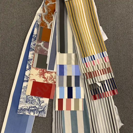 Five Hangered Fabric Samples