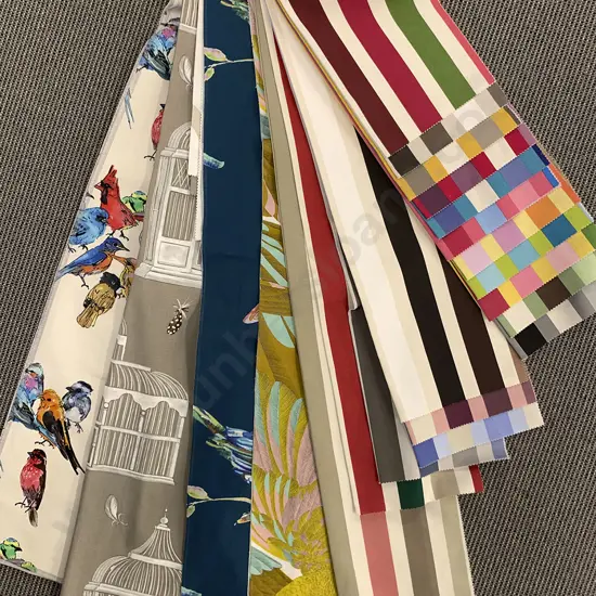 Five Hangered Fabric Samples