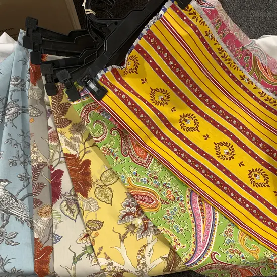 Ten Hangered Fabric Samples