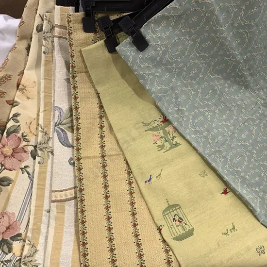 Nine Hangered Fabric Samples