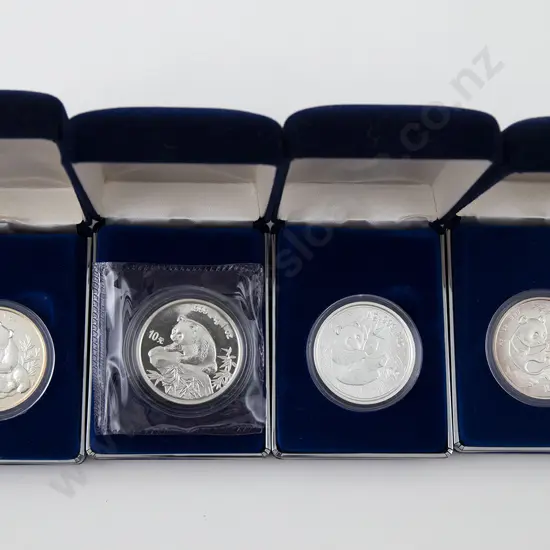 China The Giant Panda Proof Silver 10 Yuan Coins x4