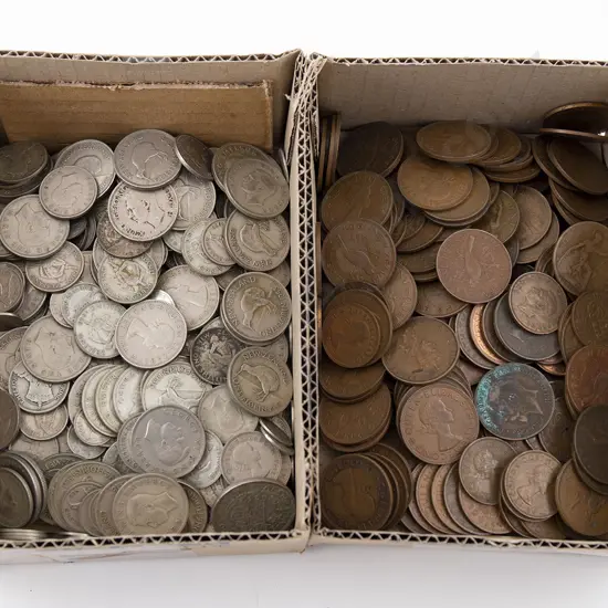 NZ Qty Pre-decimal Silver and Copper Coinage