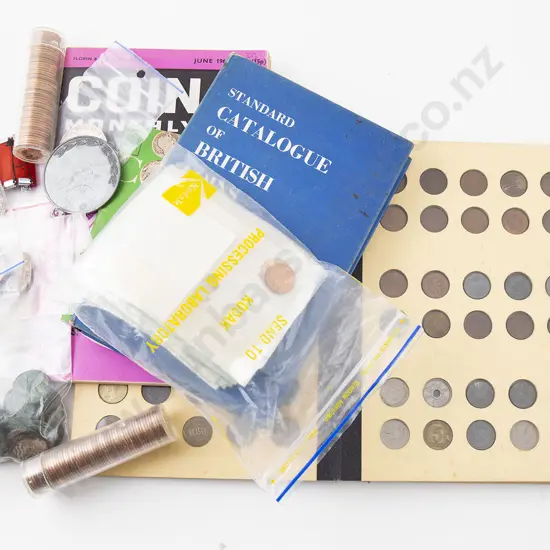 Vintage Dime Size Coin Album and Assorted