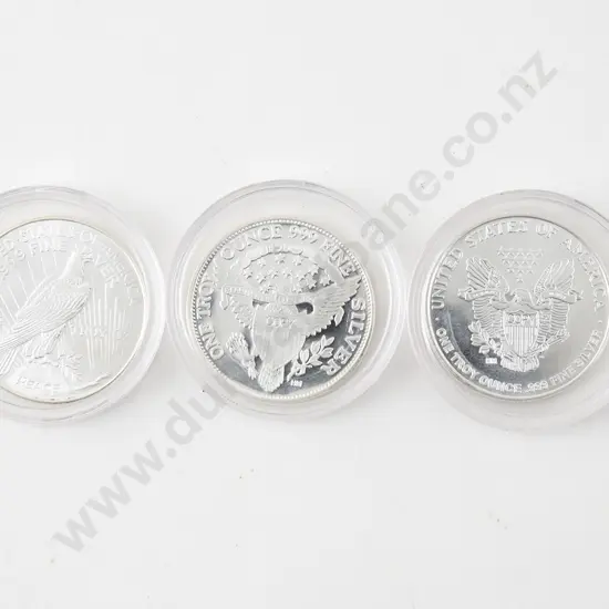 Three US 1oz Silver Coins