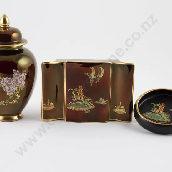 Carlton Ware Rouge Royale Covered Vase