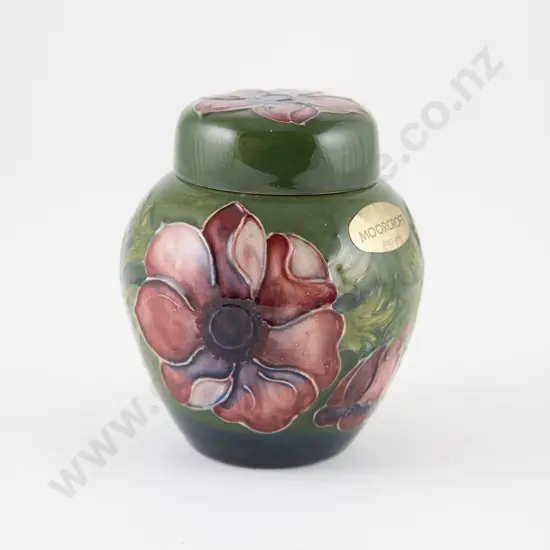 Small Moorcroft Anemones Pattern Ginger Jar & Cover