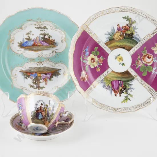 Two C19th Meissen Plates