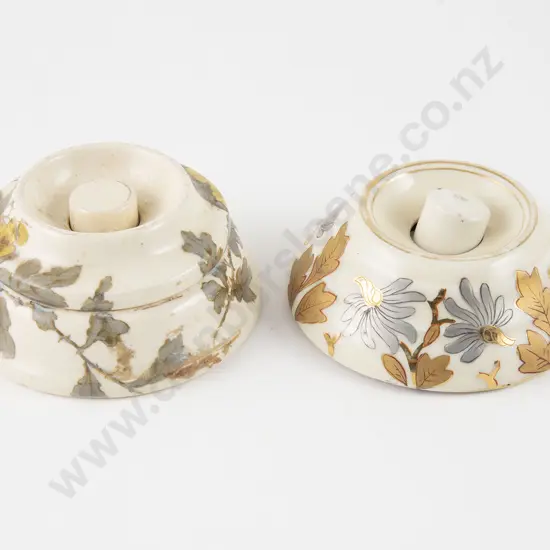 Two Victorian China Parlour Servant Bells