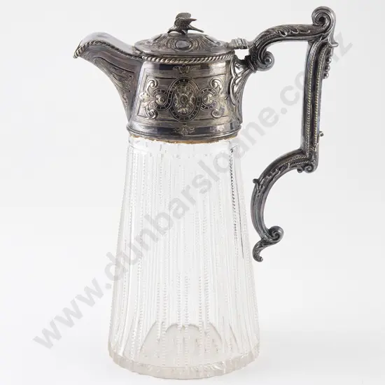 Edwardian S/P Mounted Cut Glass Claret Jug