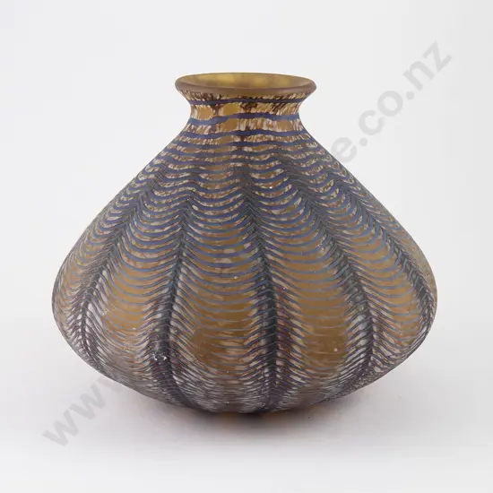 Okra Style Art Glass Vase