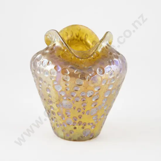 Loetz Style Art Nouveau Iridescent Glass Vase