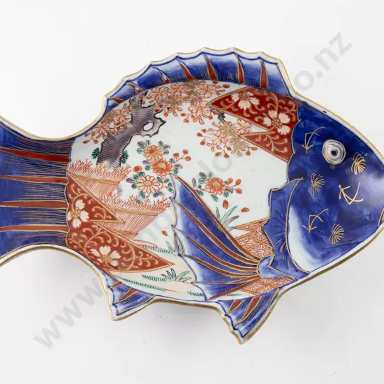 Late C19th Japanese Imari Fish Form Serving Dish