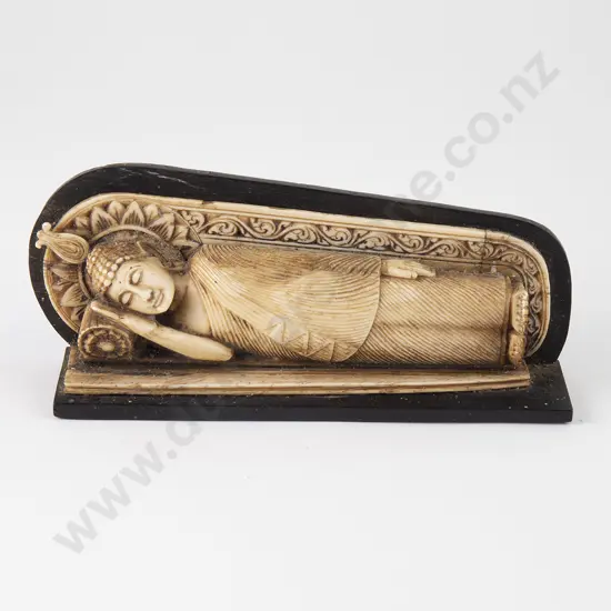 Antique Carved Ivory Figure of a Sleeping Buddha