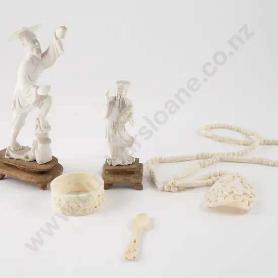 Five Small Carved Ivory & Bone Pieces