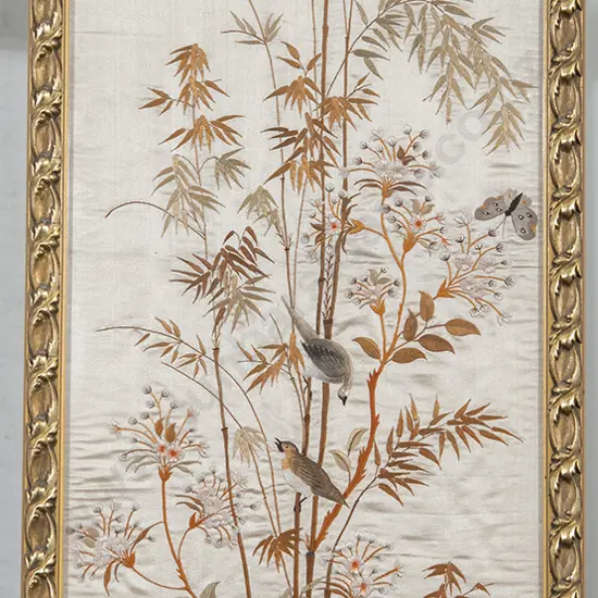 Framed Chinese Embroidered Silk Panel